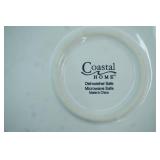 White Ceramic Plate Set w/shell design. Coastal Home