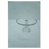 Clear Glass Pedestal Cake Stand. 9.25" diameter by 6" tall