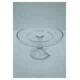 Clear Glass Pedestal Cake Stand. 9" diameter by 5" tall
