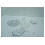 Vintage Crystal & Clear Pressed Glass Serving Pieces