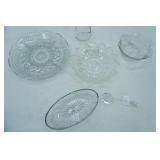 Vintage Crystal & Clear Pressed Glass Serving Pieces