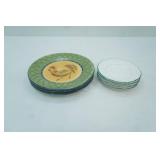 Vintage Rooster Plates (222 Fifth) and Vintage Pfaltzgraff Saucers