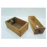 Vintage Wooden Box and Vintage Wooden Drawer
