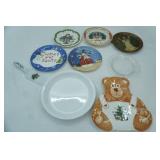 Collectible Christmas Plates and Pie Scoop. Ceramic, glass and more