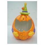 Ceramic Jack-O-Lantern Open-Faced Jar