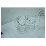 Stemmed Wine Glasses and Glass Mugs