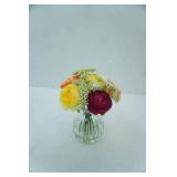 Clear Glass Vase with Flower Arrangement in Epoxy