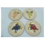 Tabletops Unlimited "Vintage Grapes" Hand-Painted Stoneware Salad/Dessert Plates