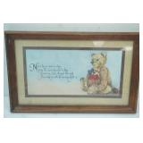 Vintage "Now I Lay me down to Sleep" Prayer w/Teddy Bear