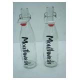 Vintage-Style Clear Glass "Mouthwash" Bottles