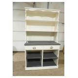 Wooden Painted White/Grey Hutch Cabinet 38"x 18"x 68"
