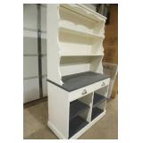 Wooden Painted White/Grey Hutch Cabinet 38"x 18"x 68"