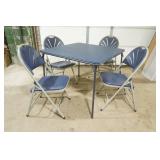 Navy Blue Folding Table and Chairs Set. NEW/LIKE NEW Condition