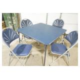 Navy Blue Folding Table and Chairs Set. NEW/LIKE NEW Condition