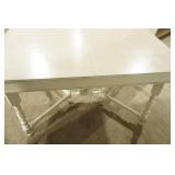 Vintage Wooden Dining Room Table. Painted Cream. Slip Leaf 48"x34"x30"