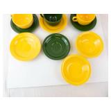 Homer Laughlin Colors Teacups & Saucers - Forest Green & Rhythm Yellow