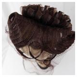 Fisk Chicago Brown Ribbon Fascinator Hat with Net Veil
