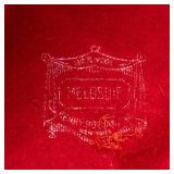 Red Velvet Cloche Hat With Birdcage Net Veil And Beige Satin Band