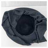 Hat - Black Felt Wide-Brim with Tie Scarf