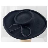 New York Creations Black Wide-Brim Felt Hat - Size 22