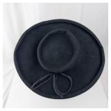 New York Creations Black Wide-Brim Felt Hat - Size 22