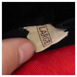 Black Velvet Turban Hat with Crystal Brooch - Size Large