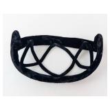Elegant Black Velvet Headband with Criss-Cross Crown Straps - Fashion Accessory