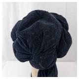 Black Velvet Turban Hat - Good Samaritan Label - Vintage Headwear