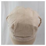 Beige Baker Boy Hat - Cotton Newsboy Cap with Short Brim