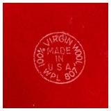 Red Virgin Wool Felt Hat - Wide Brim with Ribbon Band - Made in USA