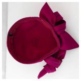 Berkshine Velvet Magenta Turban Headpiece - Ribbon Bow, USA