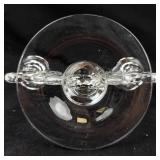 Fleur-de-Lis Glass Candelabra Pair - 2-Light Glass Candle Holders