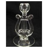 Candlestick Holder - Crystal Lyre Style, Clear Glass