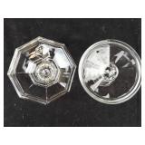 Crystal Glass Candlesticks - 2-Piece Set with Octagonal & Round Bases