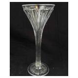 Tall Champagne Flute Glass - Radiating Starburst Base & Faceted Stem