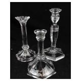 Long 3-Arm Candelabrum with Center Cup - Glass Candle Holder