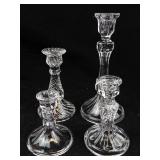 Clear Glass Candlesticks (Lot of 4)