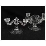 Candelabra Pair - 3-Arm Centerpiece & Fan-Base Candlesticks