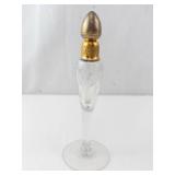 Vintage Glass Perfume Bottle - Gold Collar & Stopper