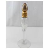 Vintage Glass Perfume Bottle - Gold Collar & Stopper
