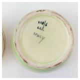 Two Italian Floral Lidded Porcelain Bowls - 2-Piece Set with Multicolor Rose Bouquets