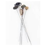 Hat Pins - Vintage Mixed Turquoise Bezel, Filigree & Bead Ends (6 pcs)