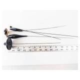 Hat Pins Vintage Assortment - Black Domed Discs, Gold Bezel Gem, Long Pendants