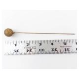 Antique Gold-Tone Hat Pins - 3 Pc Set with Textured Ball Heads