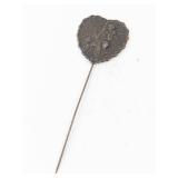 Heart-Shaped Hat Pin with Romantic Scene, 3 1/2 in Long