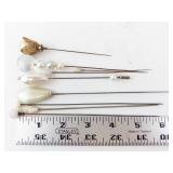 Beaded Hat Pins - Vintage Assorted White Pearls & Crystals Collection