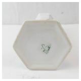 Porcelain Hatpin Holder - Hexagonal Vase with Pink Floral Pattern