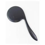 Hand Mirror - Vintage Black Wooden Round Glass With Curved Handle