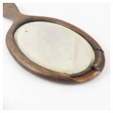 Wooden Hand Mirrors - Round & Oval (Lot of 2)