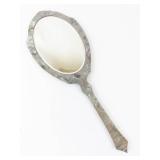Hand Mirror - Marbled Metal Frame, Oval Glass Mirror